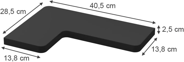 Vicco Eckregal Curva, Bücherregal, Schwarz, 40.5 x 2.5 cm 3er Set, Schwarz