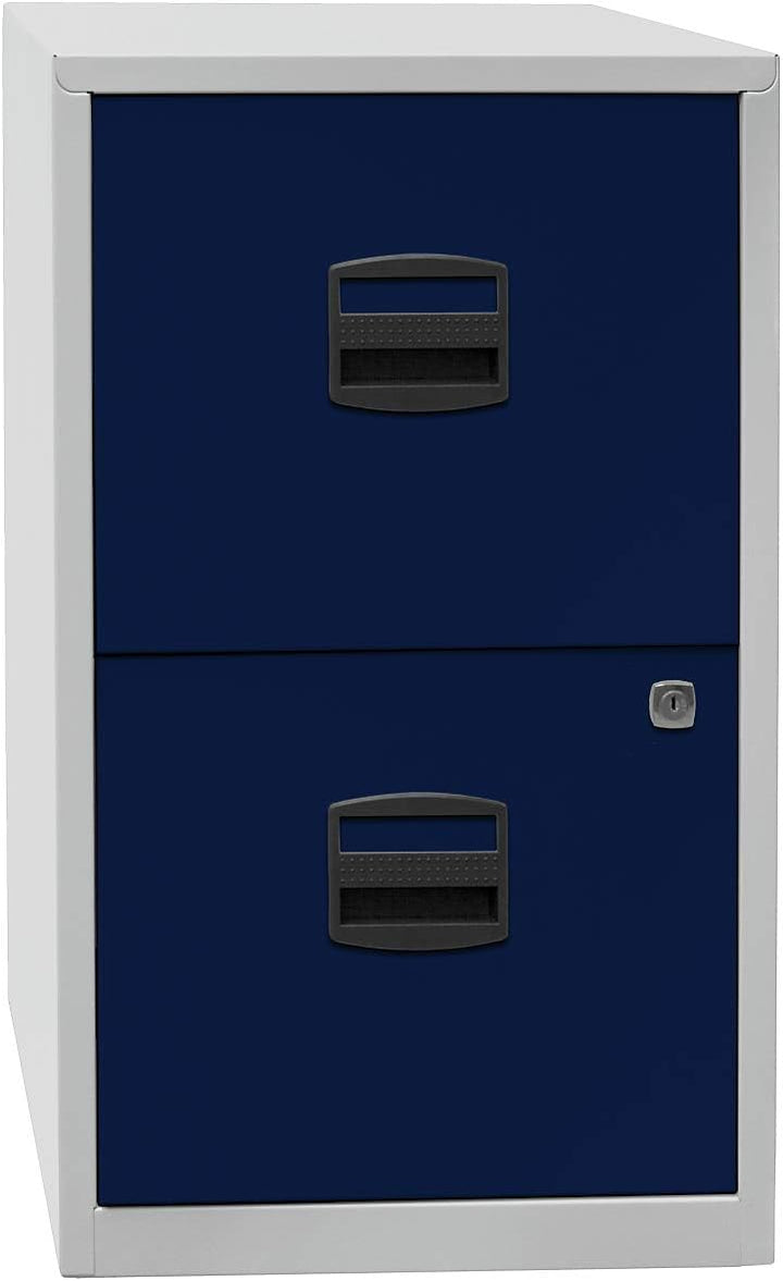 Bisley Home Hängeregistraturschrank PFA, 2 HR-Schubladen, Metall, 645 Lichtgrau, 40 x 41.3 x 67.2 cm