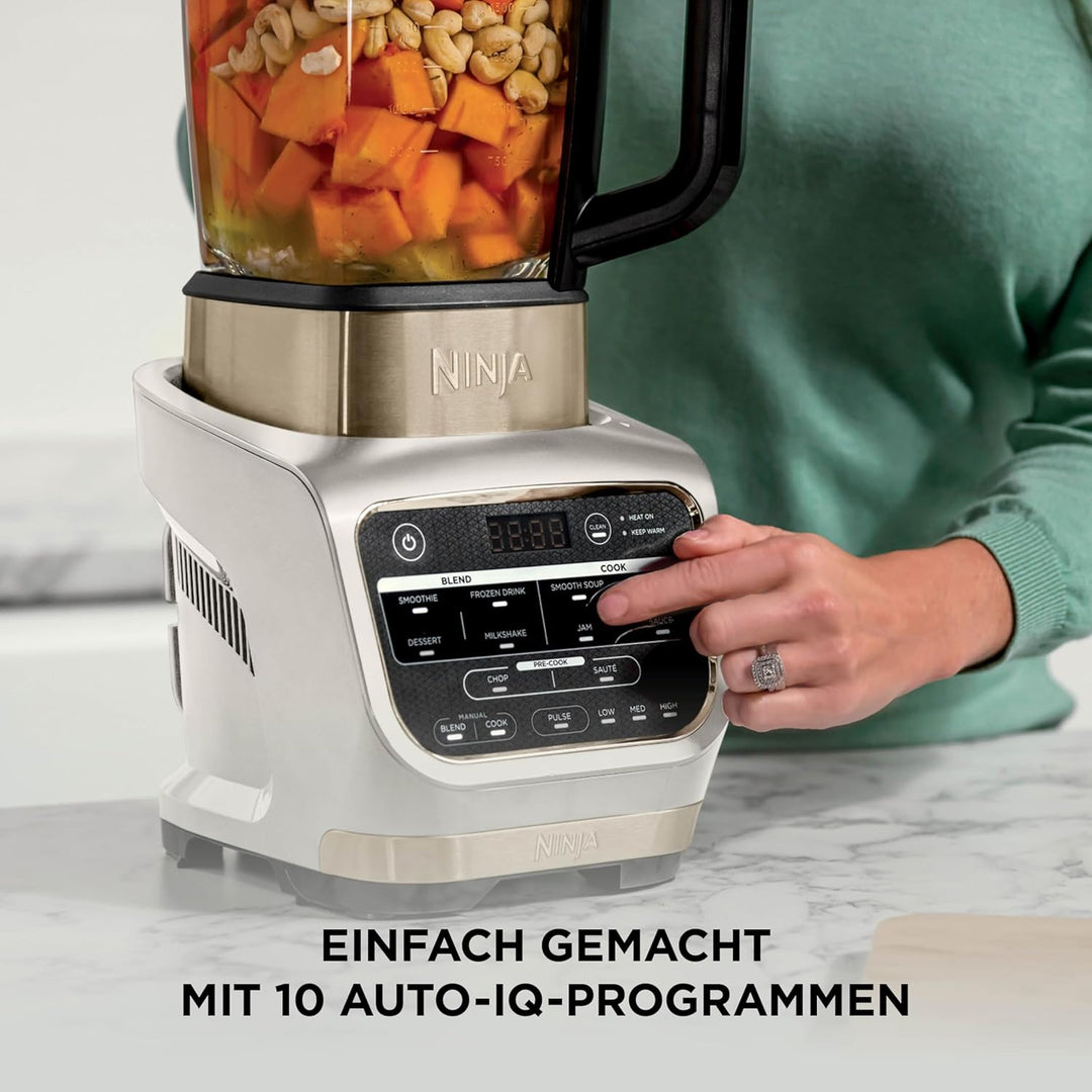 Ninja Foodi Mixer &amp; Suppenbereiter, 10 Auto-iQ-Programme, 1,7L Glaskrug, heisser &amp; kalter Mixer, int
