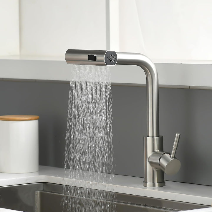 AIMADI Küchenarmatur ausziehbar,Wasserhahn Küche mit 3-Wege-Duschbrause &amp; 38cm Schlauch, Einhebelmis