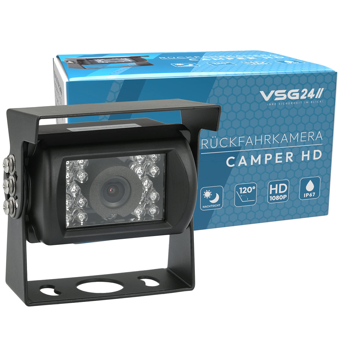 VSG24 Camper HD Rückfahrkamera Wohnmobil Wohnwagen/Rückfahrsystem Camera/Nachtsicht &amp; Wetterfest/ein