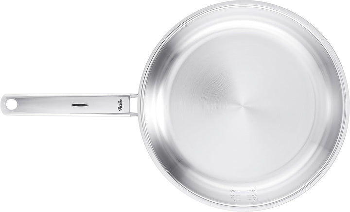 Fissler Pure Collection / Edelstahl-Pfanne (Ø 28 cm) unbeschichtete Stielpfanne, Innenskalierung, 10
