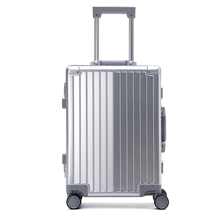 Simcat 100% Aluminium Koffer Handgepäck – Premium Hartschalenkoffer mit TSA-Schloss &amp; 4 leise Doppel