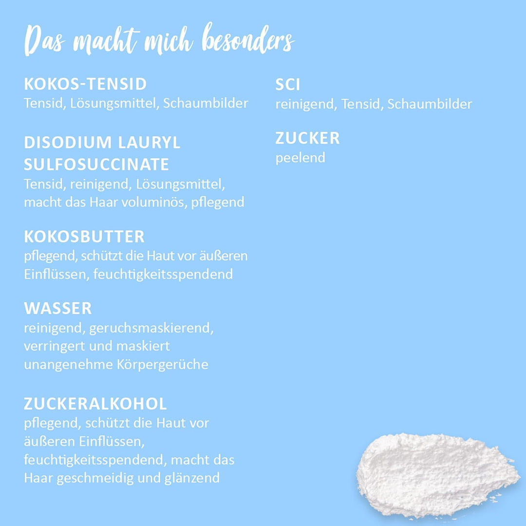 puremetics 3in1 Dusch-Fluff Cotton mit Zuckerpeeling, 250g Duschgel, Peeling und Lotion in Einem, ve
