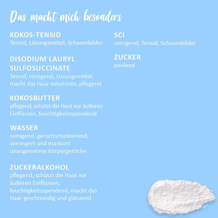 puremetics 3in1 Dusch-Fluff Cotton mit Zuckerpeeling, 250g Duschgel, Peeling und Lotion in Einem, ve