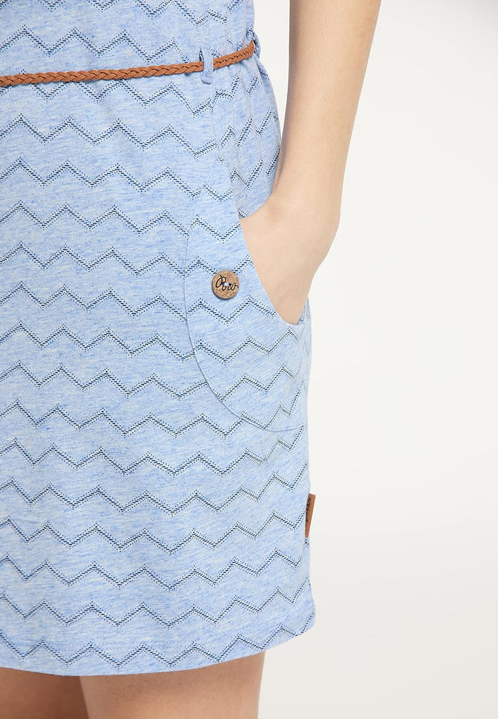 Ragwear Kleid Damen Tag Chevron 2111-20016 Wollweiss 7008 Off White XL Blau, XL Blau