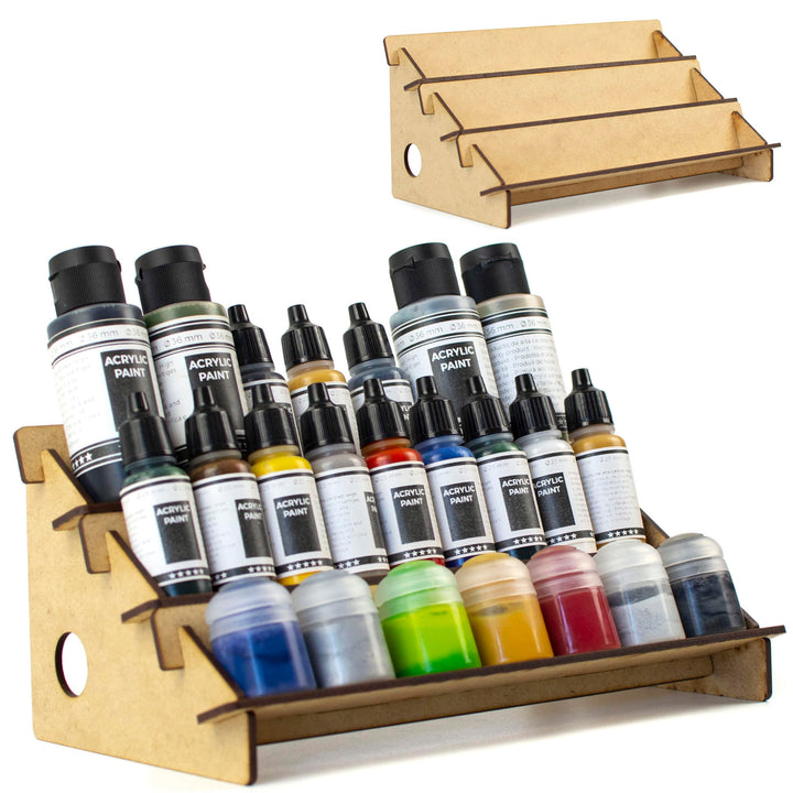 Farbenregal (Farbständer) Hohe Kapazität Stufen-Organizer (ohne Bohrungen) für Tabletop-Farben & Mod