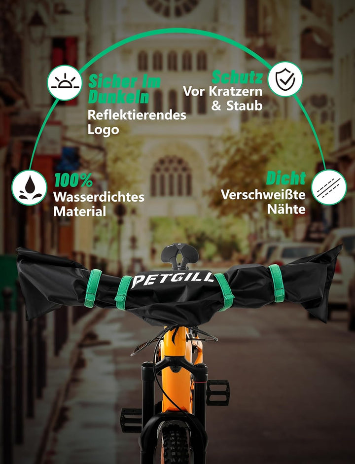 2er Pack Lenkerschutzhülle E-Bike &amp; Fahrrad, 420D Wasserdichte Fahrradabdeckung, Transportschutz für