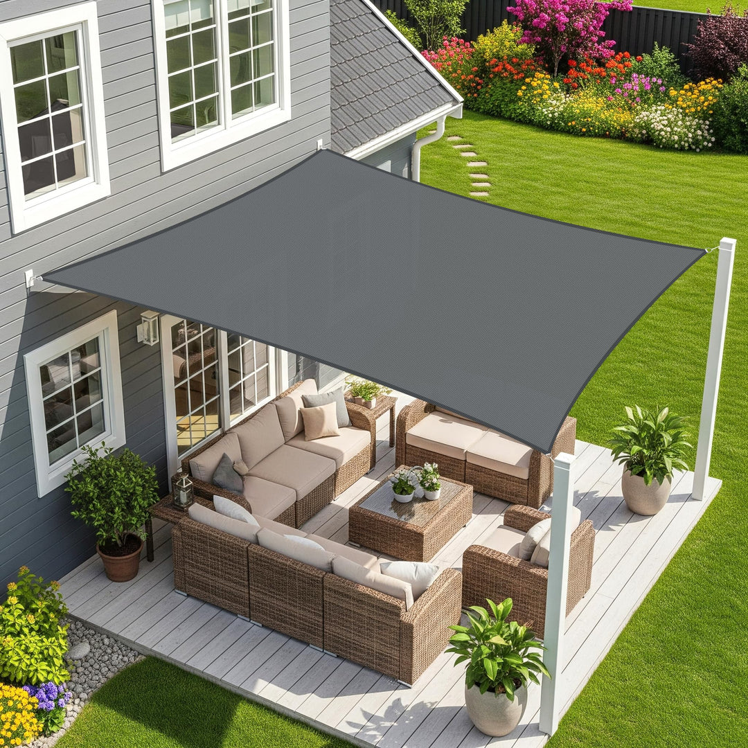 Sunnylaxx 2.5x2.5m Sonnensegel Quadrat, Wasserdicht Sonnenschutz Sunsegel Color Anthrazit, 95% UV-Sc