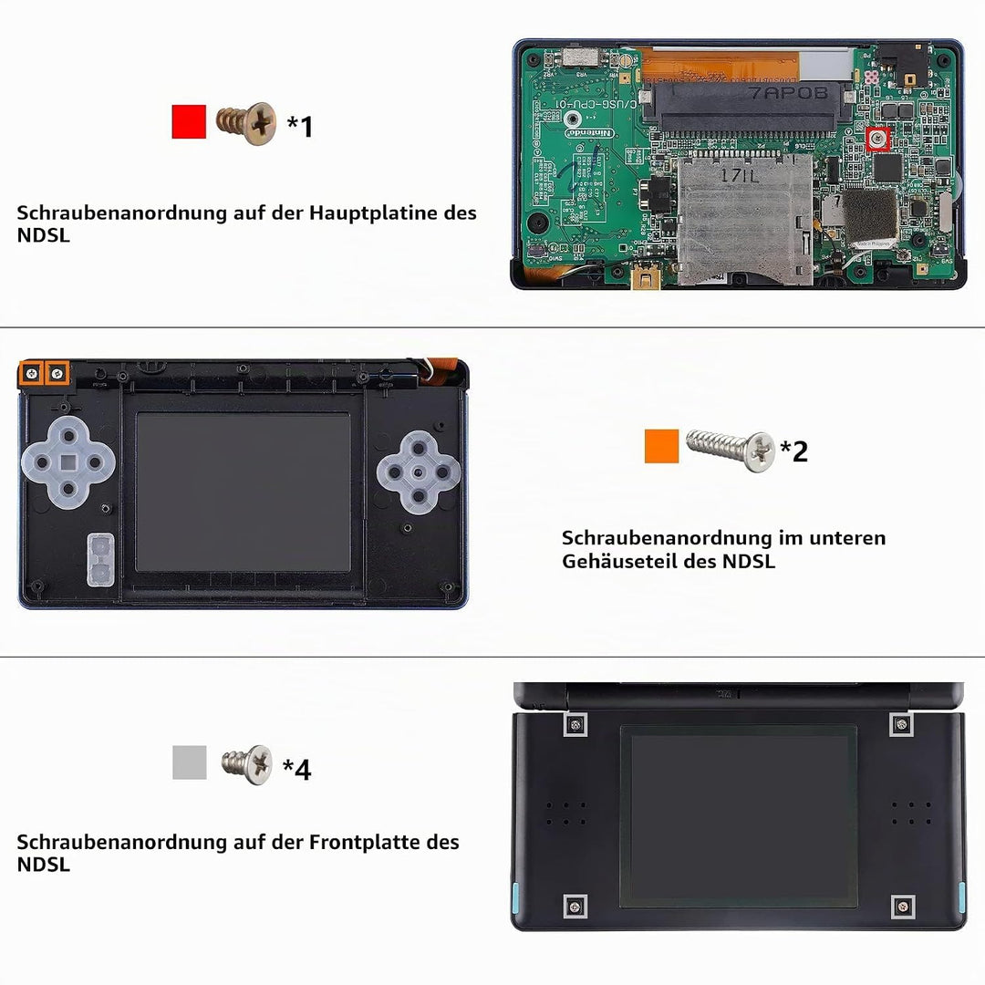 eXtremeRate Full Gehäuse Case für Nintendo DS Lite NDSL, DIY-Ersatz Voll Hülle&Knöpfen&Screen Protec