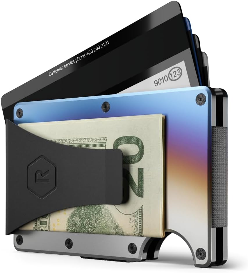 The Ridge Minimalist Slim Wallet for Men – Kreditkartenetui mit RFID-Blockierung auf der Vordertasch