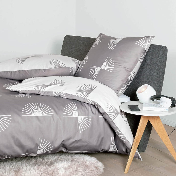 Janine Mako-Satin Bettwäsche J. D. 240x220 cm + 2X 80x80 cm Taupe, 240x220 cm + 2x 80x80 cm