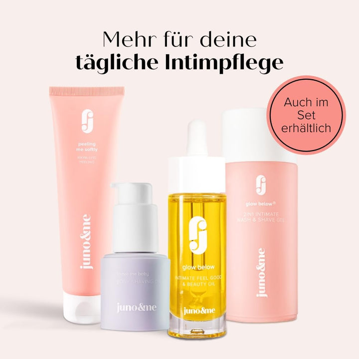 juno &amp; me – Intimate Pre-Shave Peeling: Peeling vor Intimrasur - löst abgestorbene Hautschuppen &amp; be