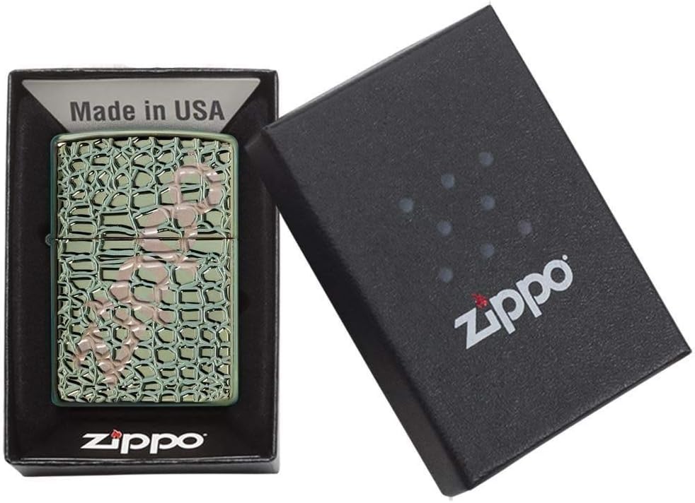 Zippo 207 Woodchuck Compass Benzinfeuerzeug, Messing, Transparent, 30 x 3,5 x 5,5 cm, Transparent