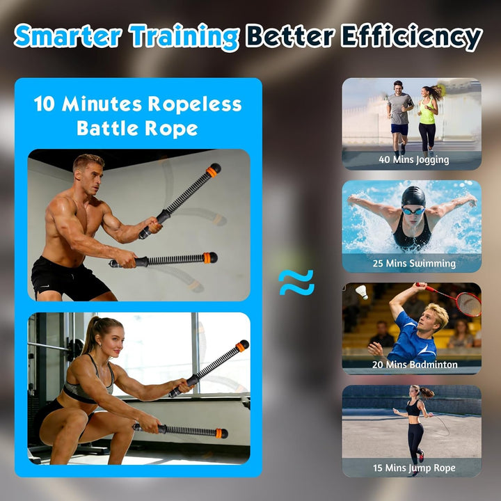 2Stück Battle Ropes Ohne Seil,Gewichtete Ropeless Battle Ropes,Tragbare Gewichtete Seile Ohne Seil,S
