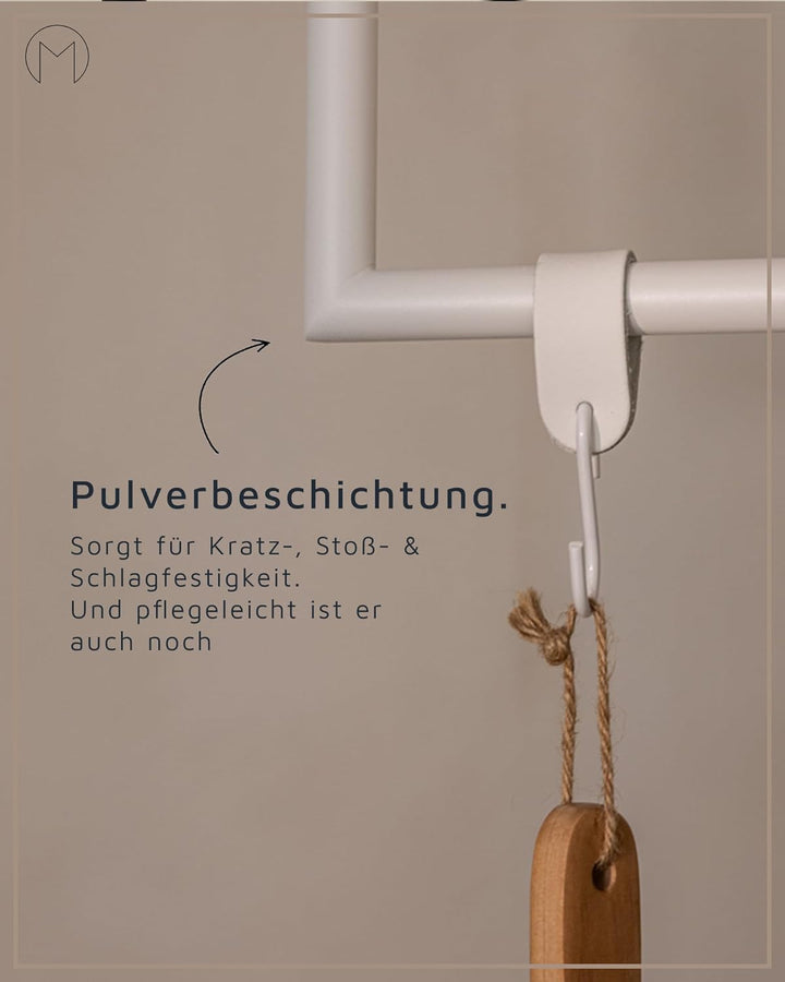Metallbude Handtuchhalter TENSI Cashew - Deckenmontage - Pulverbeschichtetes Stahlrohr - Kratz-, Sto
