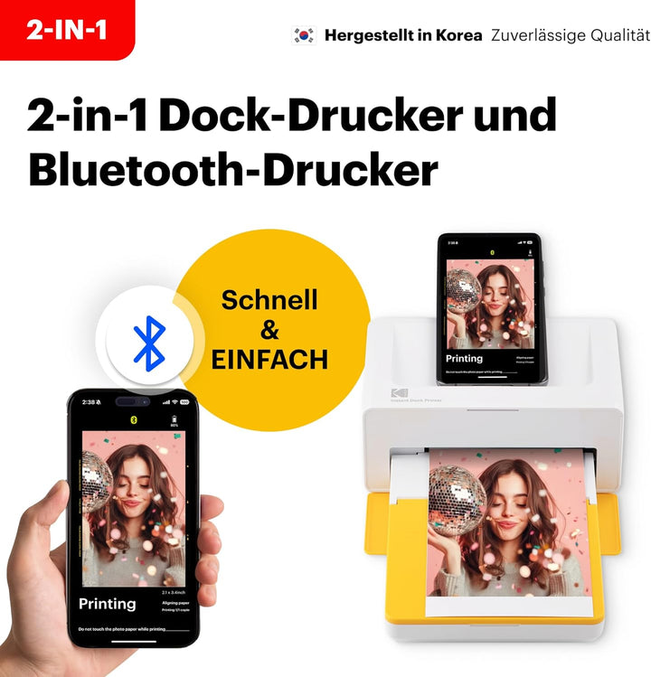 KODAK Dock Plus Portable Instant Photo Printer, Compatible with iOS, Android and Bluetooth DevicesFu