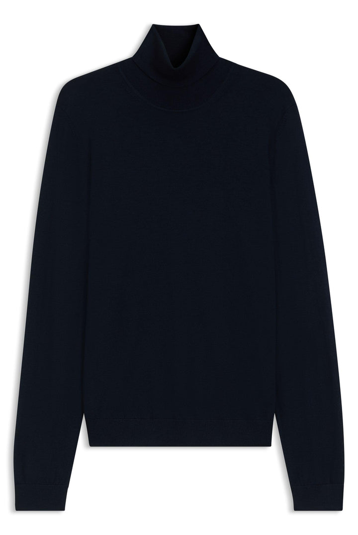 BOSS Herren Musso-P Slim-Fit Rollkragenpullover aus extrafeiner Merinowolle S Dunkelblau404, S Dunke