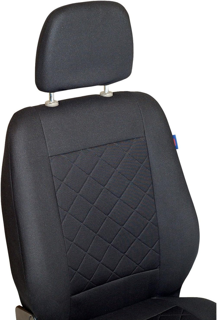 Ducato Sitzbezug - Fahrersitz - Farbe Premium Schwarz gepresstes Karomuster