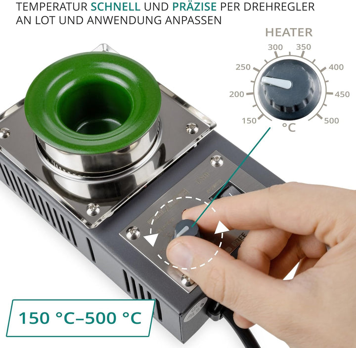 QUICK sensorgeregelter Löttiegel 200 W Lötbad rund Ø36mm 150-500°C QU100-4C rund