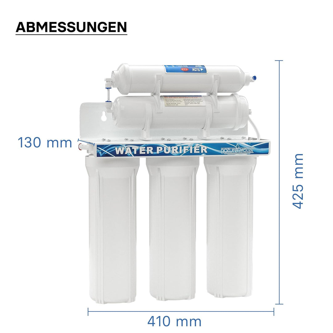 Naturewater NW-PR305 5-Stufenfilter mit Wasserhahn, 2,5m Schlauch, Kurzdreiwegeventil und Kugelhahn