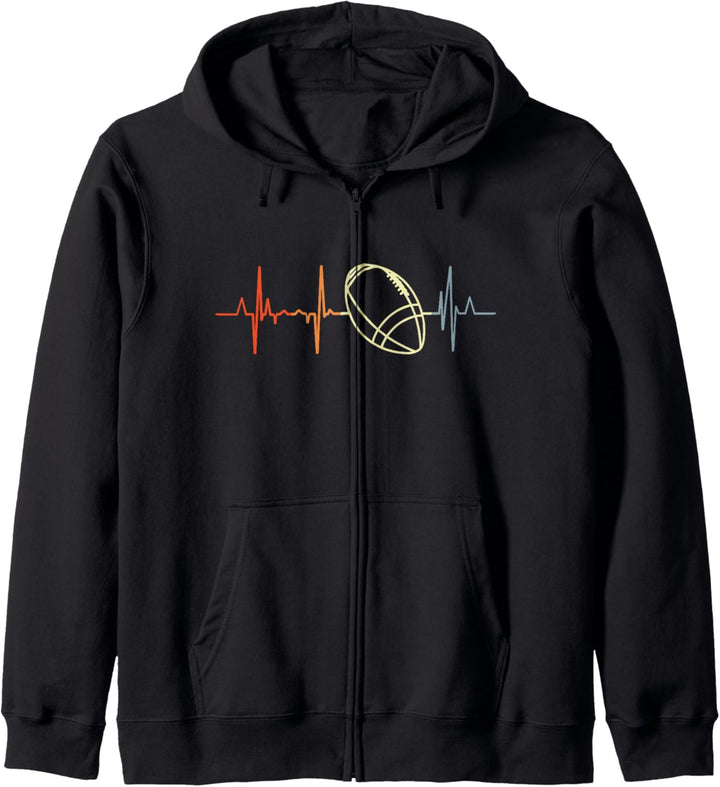 Vintage American Football Herzschlag Footballspieler Kapuzenjacke
