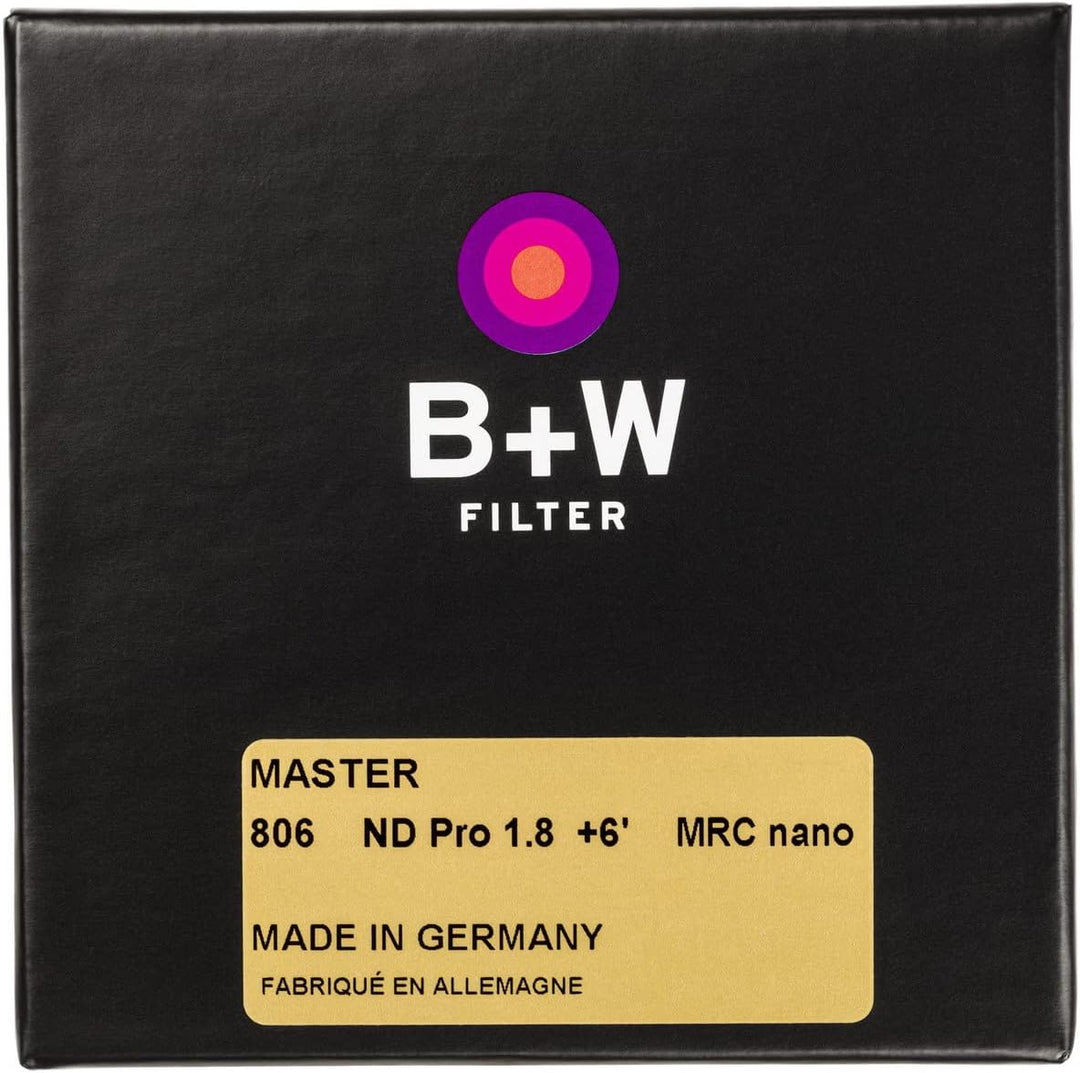 B+W Graufilter ND 1,8 MRC Nano Master 82mm (16x vergütet, Slim, Premium)