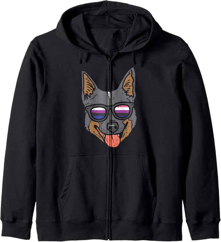 Heeler Cattle Dog LGBTQ Genderfluid Flag Non-Binary Kapuzenjacke