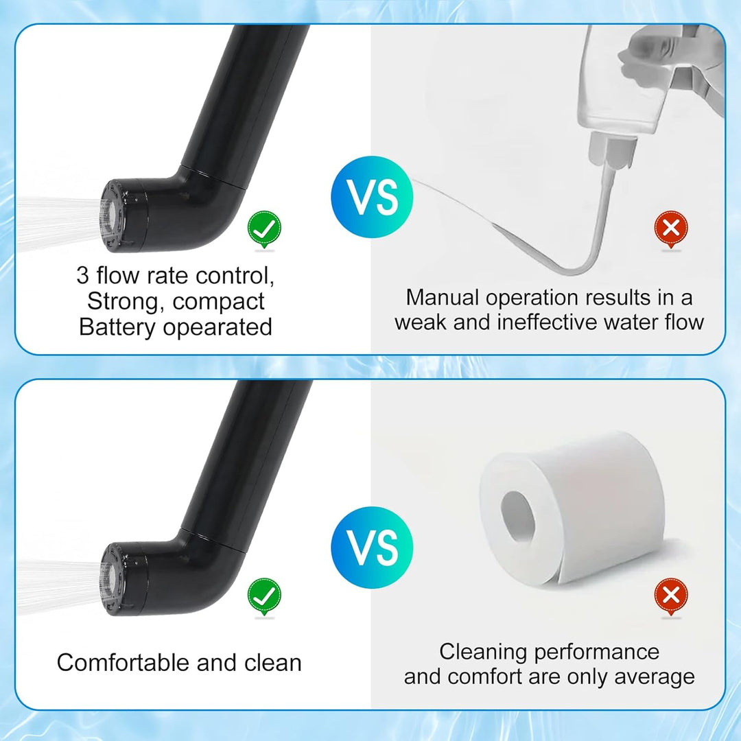 Reise Bidet Elektrisch, 2.5L Portable Bidet, Wiederaufladbares Po Dusche mit 1,2 m Filterwasserleitu