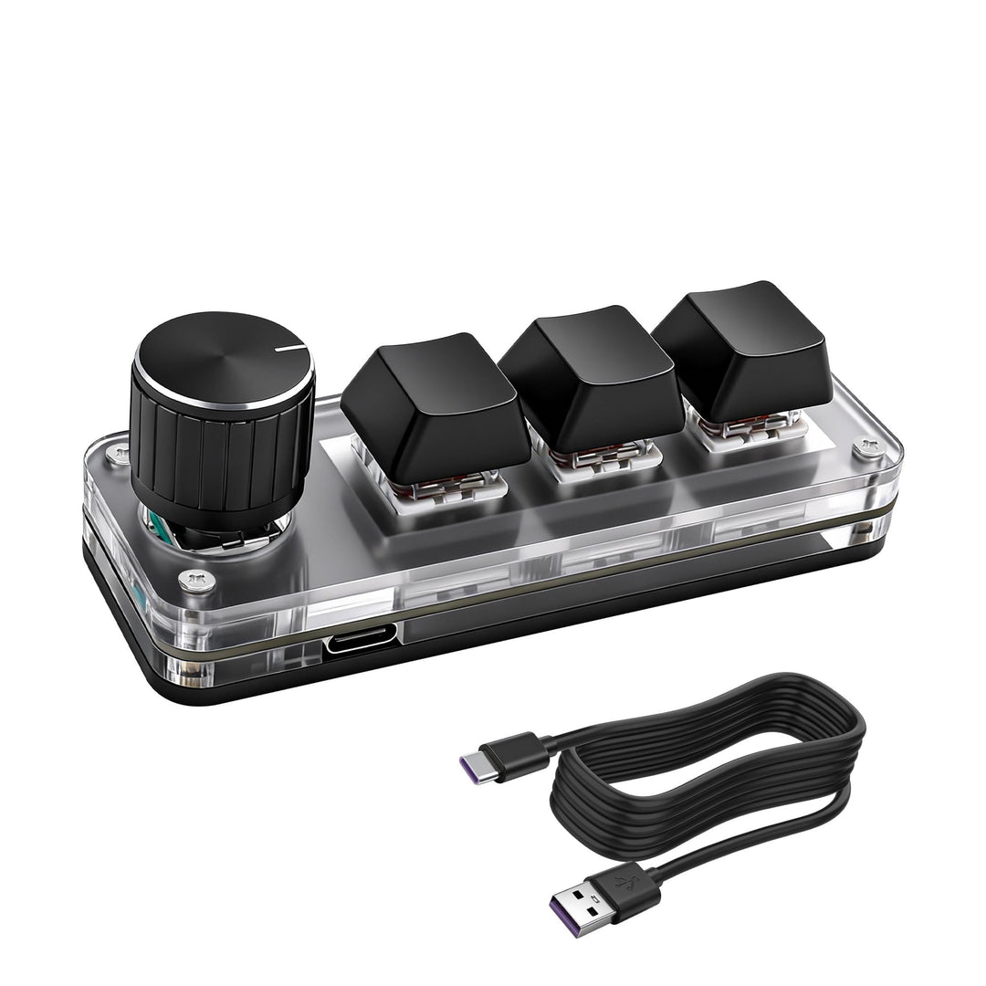 Mini 3 Schlüssel Tastatur Mechanische Tastatur Einhandige Hot Key mit Knopf | DIY Programmierbares M