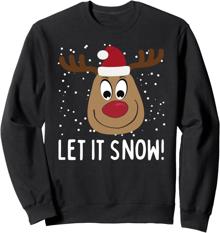 Rentier Elch Christmas Weihnachten Let it snow Schnee Outfit Sweatshirt