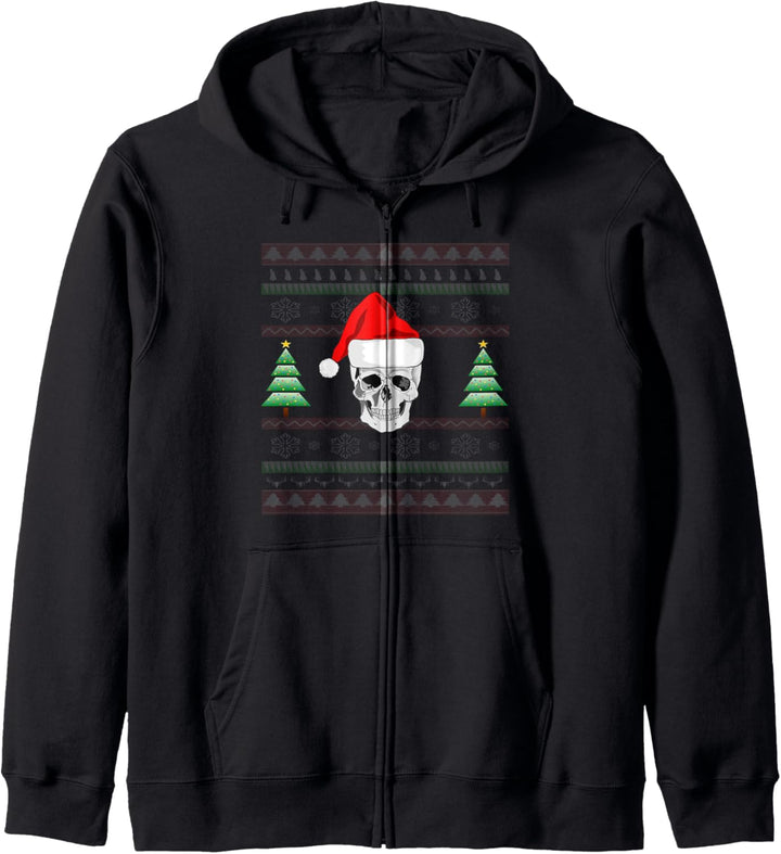 Totenkopf Weihnachten Shirt-Hässliche Weihnachten Pullover Kapuzenjacke