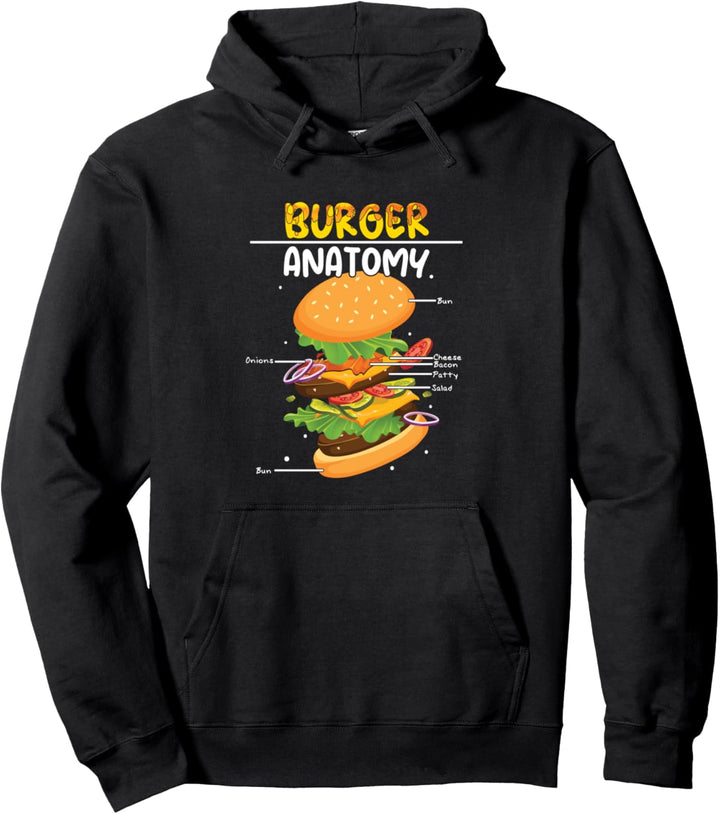 Fast Food Patty Lustige Definition Burger Anatomie von Burger Pullover Hoodie