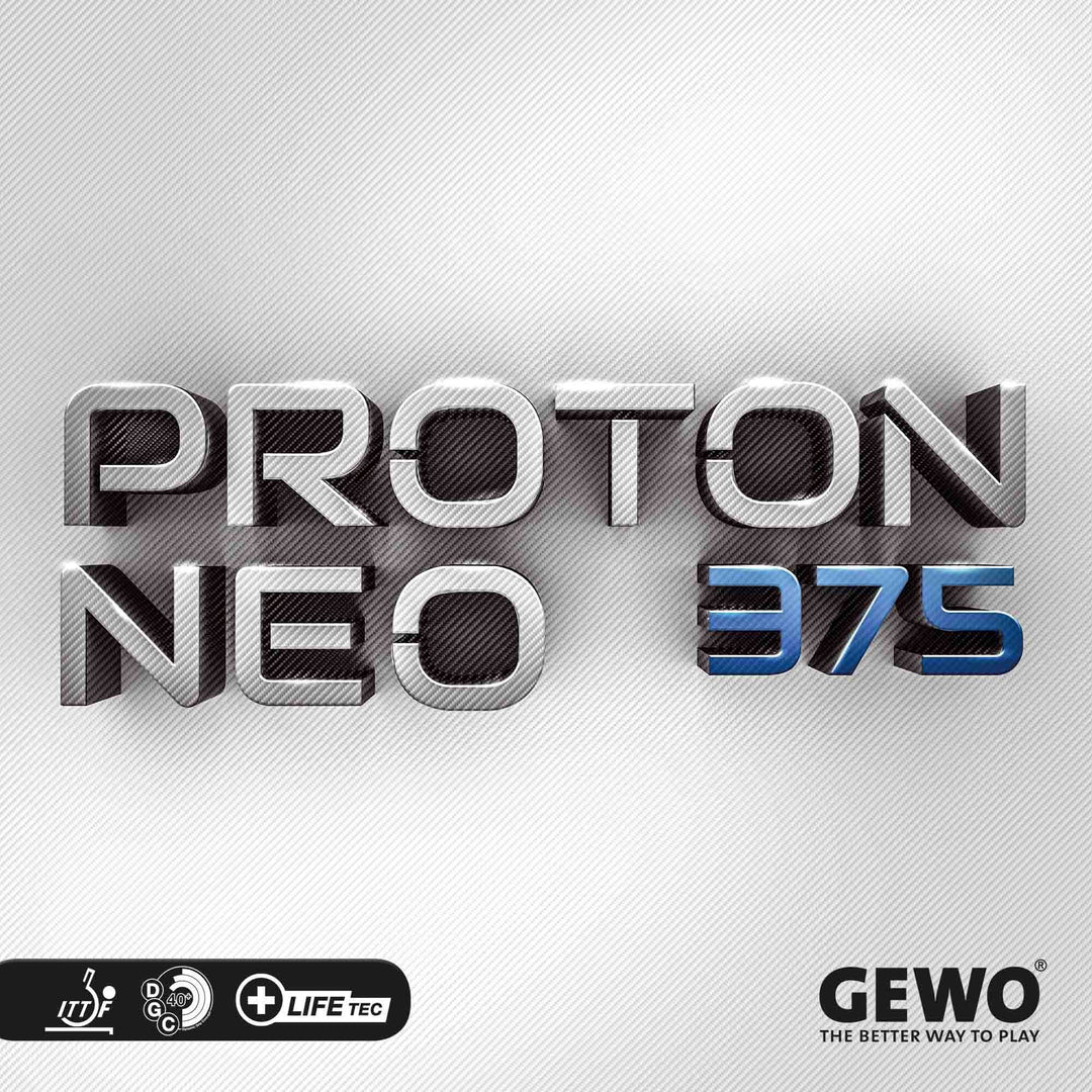 GEWO Proton Neo 375 Tischtennis Belag/weich &amp; spinelastisch für Variable Offensivspieler/Soft+ Schwa
