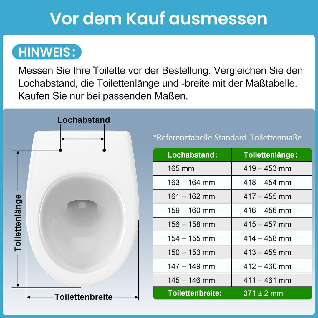 WC Sitz mit absenkautomatik Oval, Toilettendeckel Schwarz mit Quick-Release Funktion, Klobrille, Klo