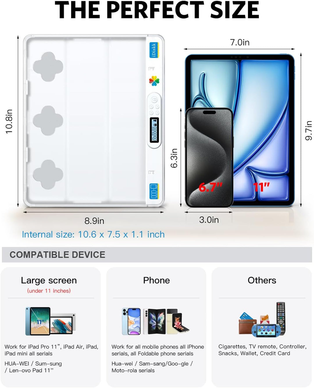 iDiskk Phone/Pad Timer Lock Box, zeitgesteuertes Schliessfach für iPad/Tablet/TV-Controller, Telefon