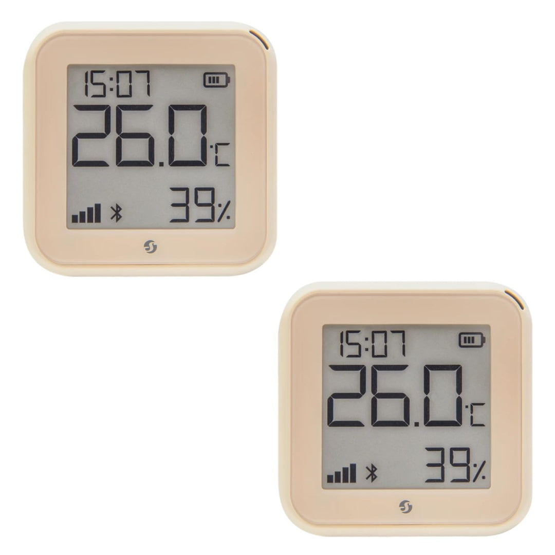 Shelly H&T Gen 3 Mocha | 2er Pack |Wi-Fi und Bluetooth Temperatur&Luftfeuchtigkeitssensor | Hausauto