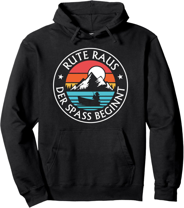 Rute Raus Der Spass Beginnt Hochzeitstag Angler Fischer Pullover Hoodie