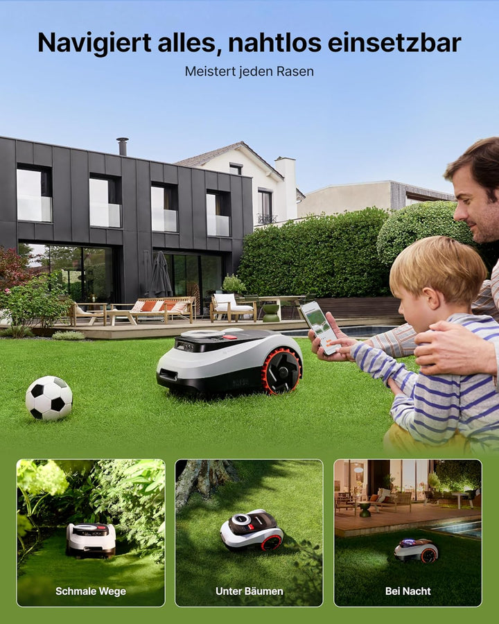 Segway Navimow i220 LiDAR Mähroboter ohne Begrenzungskabel mit Garage M, für 2000 m², bis 45% Steigu