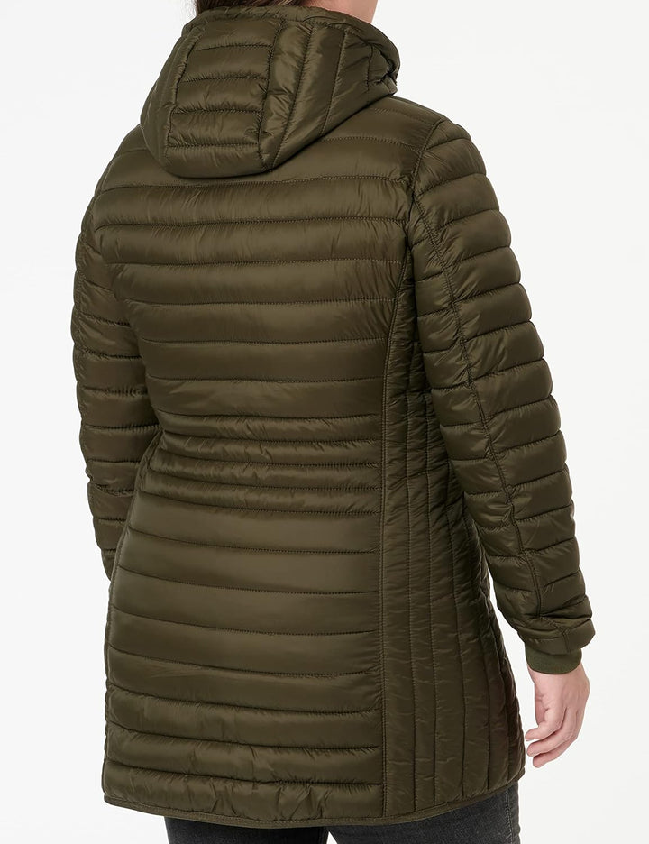 camel active Damen Leichter Wasserabweisende Steppmantel mit Abnehmbarer Kapuze Jacket 34 Khaki, 34