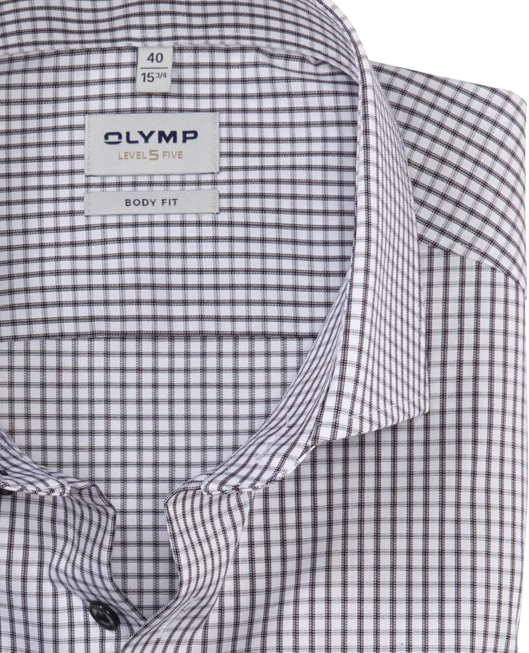 OLYMP Herren Businesshemd Langarm Level Five,Gitter Karo,Body fit,Royal Kent 44 Schwarz 68, 44 Schwa