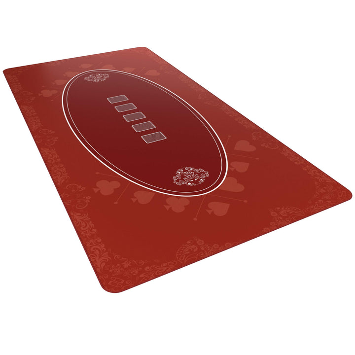 Bullets Playing Cards Designer Pokermatte rot in 180 x 90 cm für den eigenen Pokertisch - Deluxe Pok