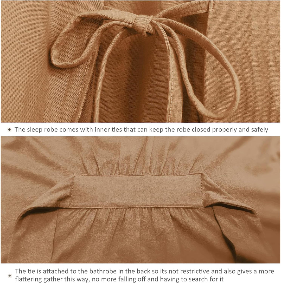 COLORFULLEAF 100% Baumwolle Morgenmantel Damen Bademäntel Leicht Kurz Sauna Kimono Weiche Frauen Nac