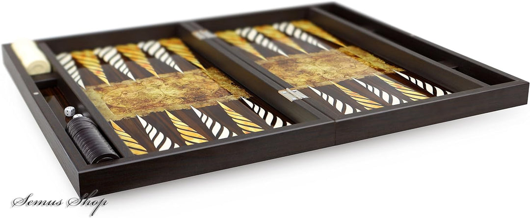 Trendy Backgammon Antique Map/Antik Welt Backgammon Tavla XXL