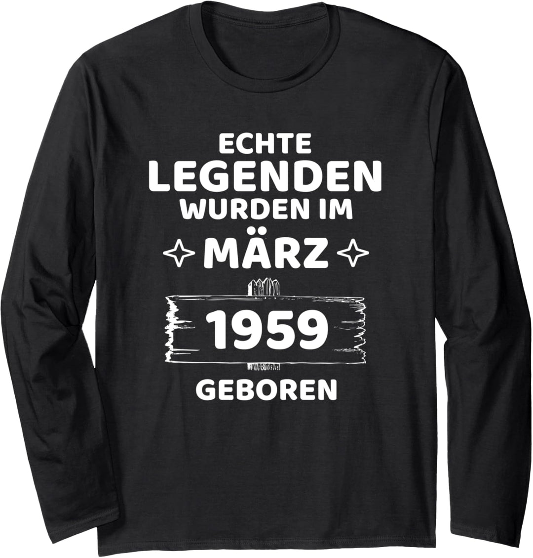 Geburtstag Jahrgang 1959 März Design Langarmshirt