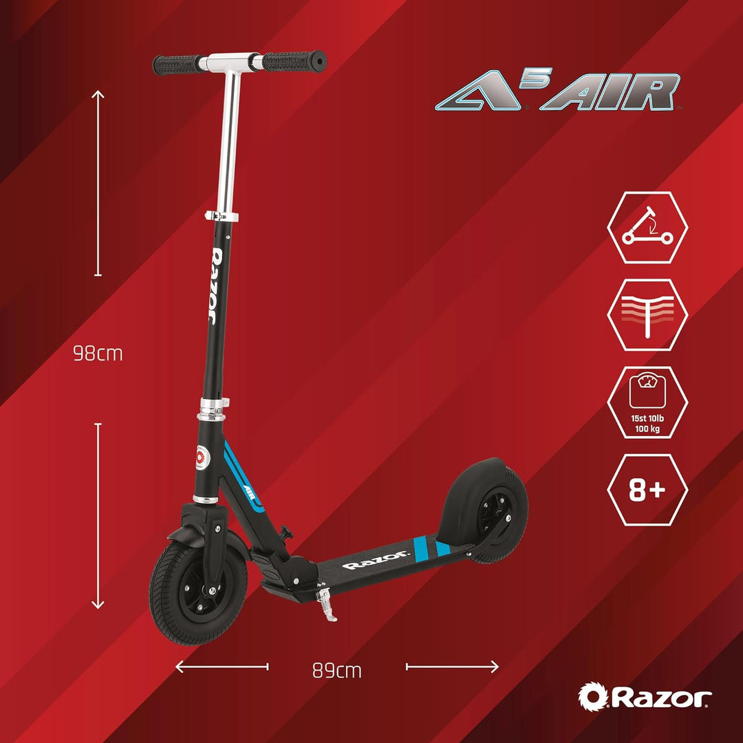 Razor Age 8+ A5 Air Kick Scooter, schwarz