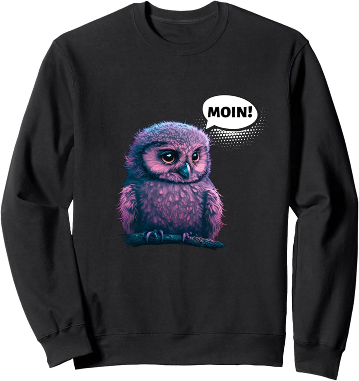 Moin! Lustige müde Eule Spruch Sweatshirt
