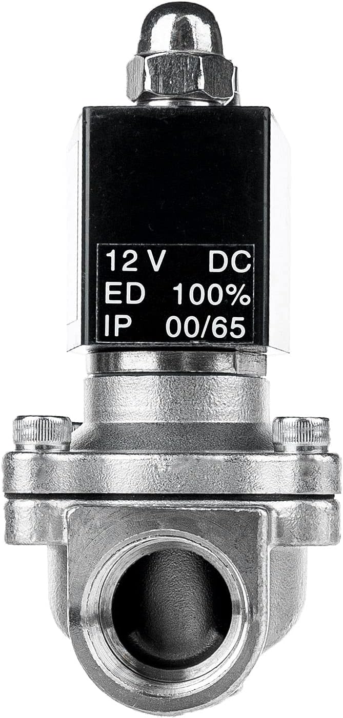 FSA Magnetventil Edelstahl 304 3/4" 12V DC 0-10 bar Viton stromlos geschlossen, 3/4" 12v Dc