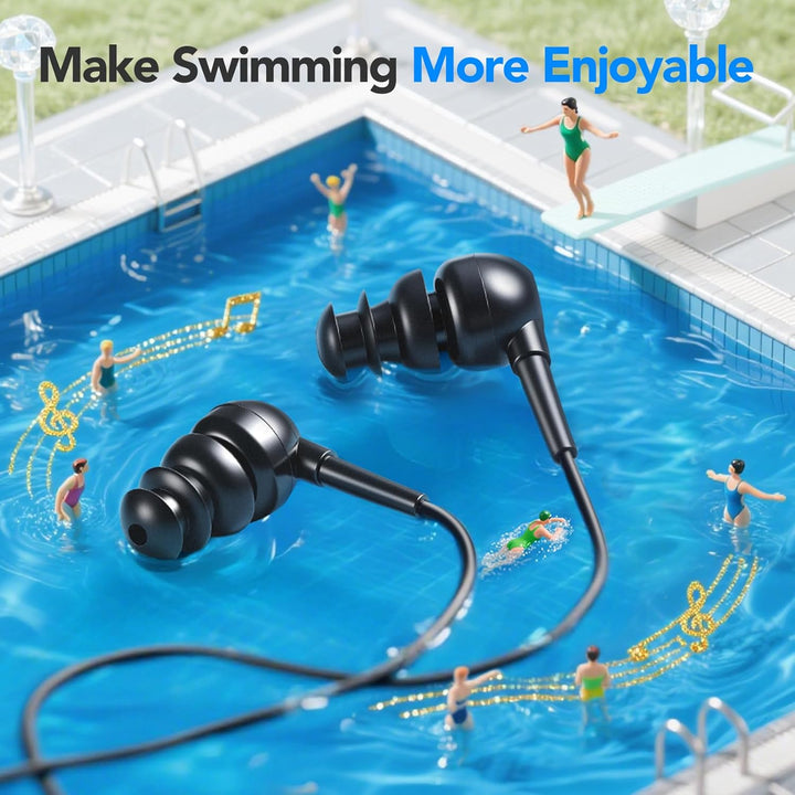 AGPTEK IPX8 wasserdichte Kopfhörer Sportkopfhörer Im-Ohr Headset Schwimmen Ohrhörer für iPhone 7, 7