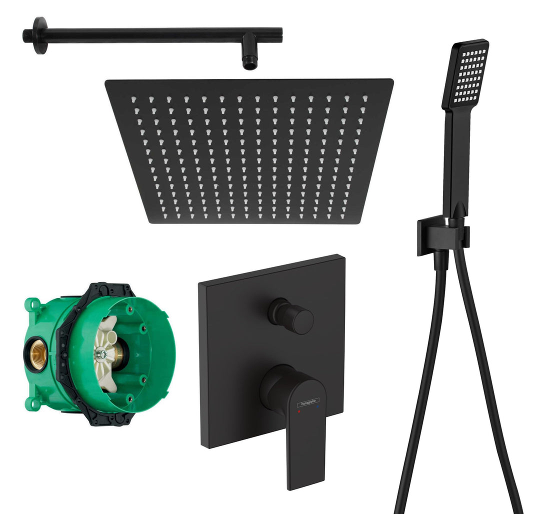 vanvilla Duschsystem mit Unterputz Duscharmatur von Hansgrohe Einhebelmischer und vanvilla Regendusc